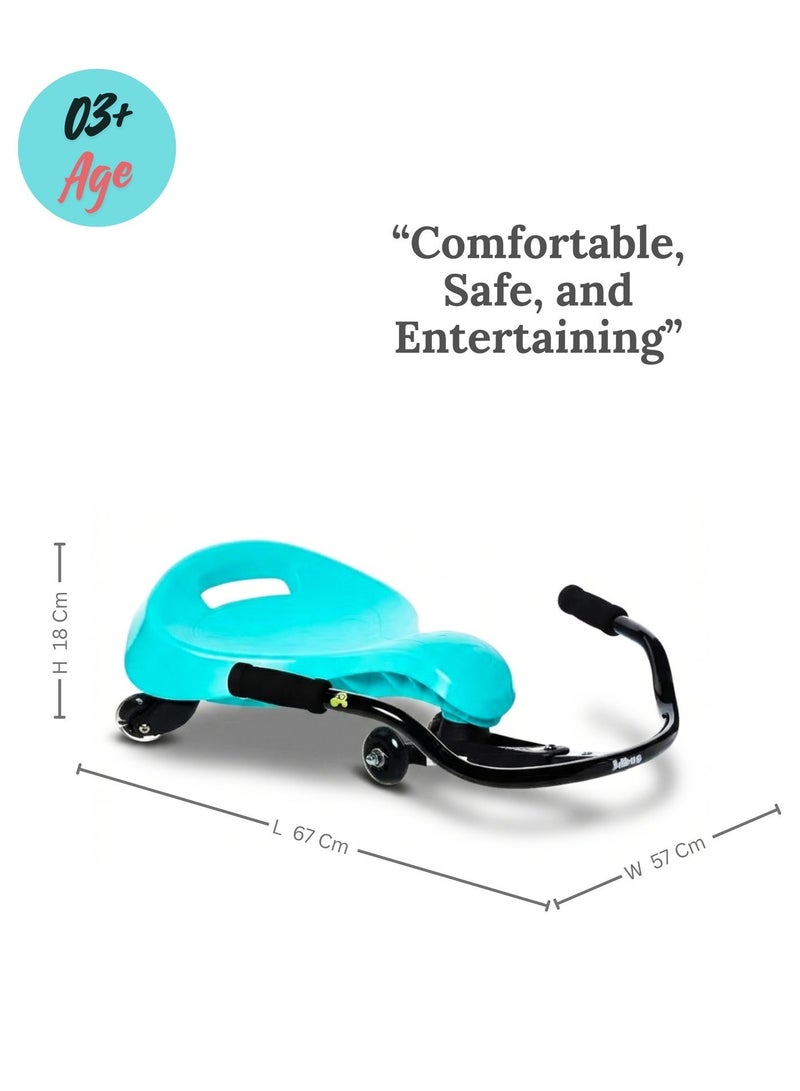 JD Bug Kidz Swayer Sit-Down Scooter for Kids – Self-Propelling Ride-On, Adjustable Handlebar, Indoor & Outdoor Fun, Blue (Ages 3–12) - Image 3